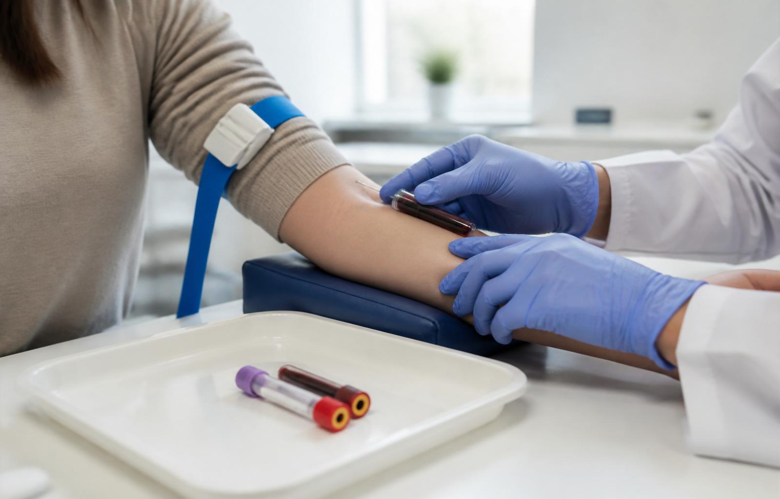 Clinical venipuncture blood draw with standard collection tubes