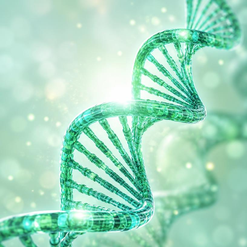 Luminous DNA double helix strand