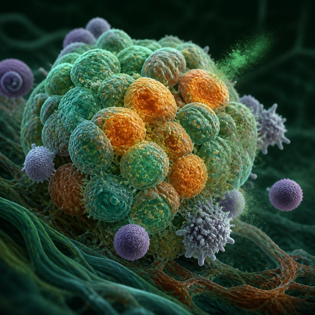 Stressed pancreatic islet illustration