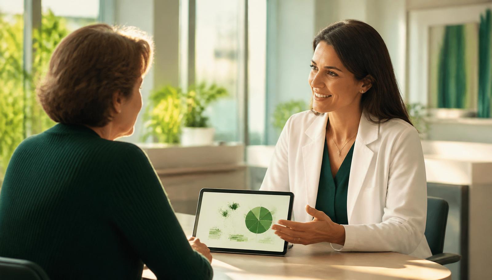 Physician consulting with a patient about pancreatic cancer risk