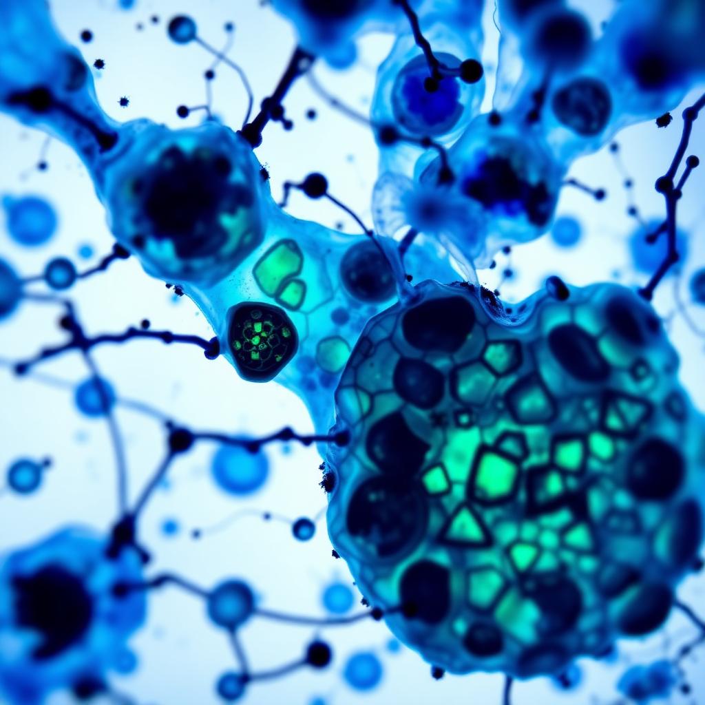 Microscopy of pancreatic cells stained for cancer research