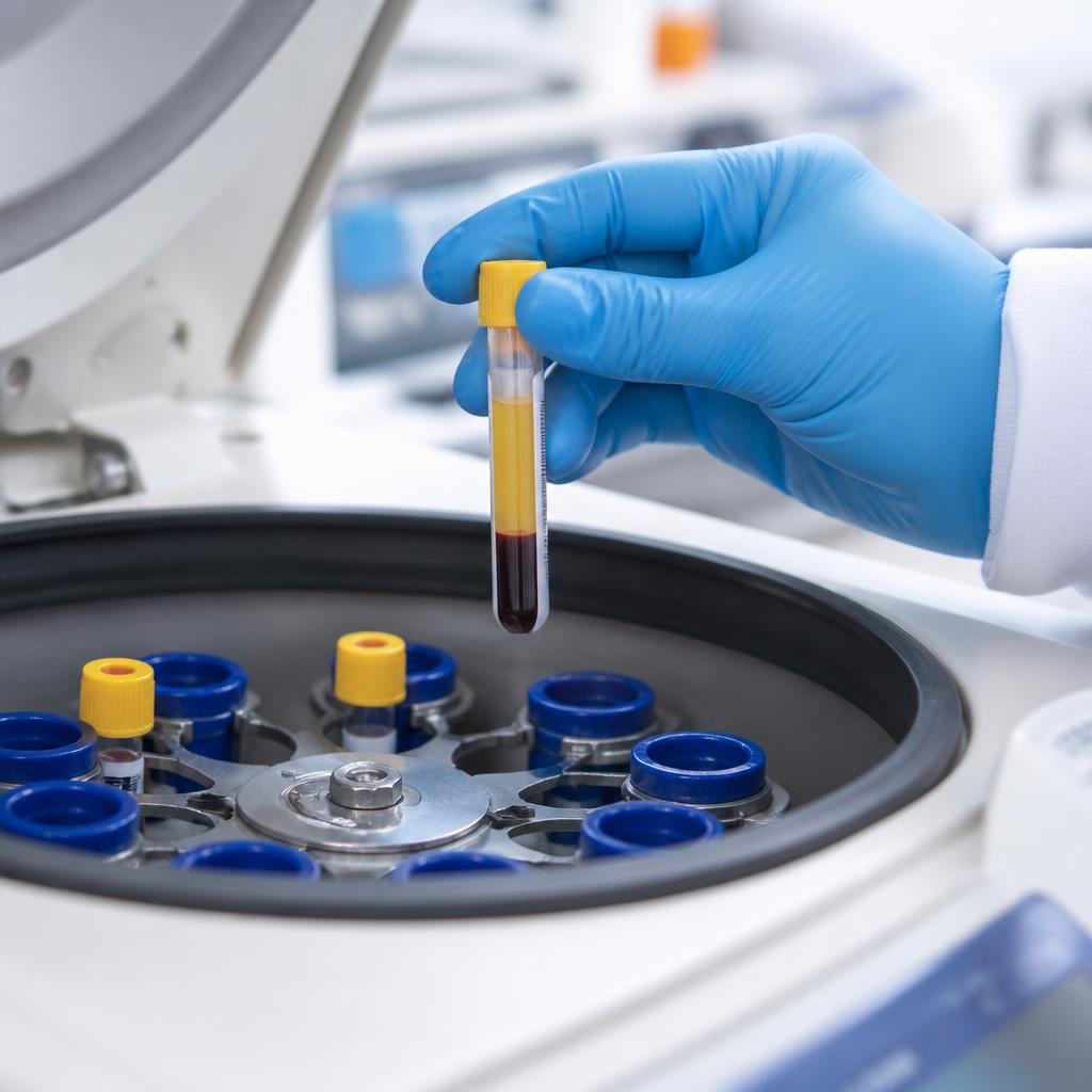 EDTA plasma collection tubes with separated plasma and cellular fraction