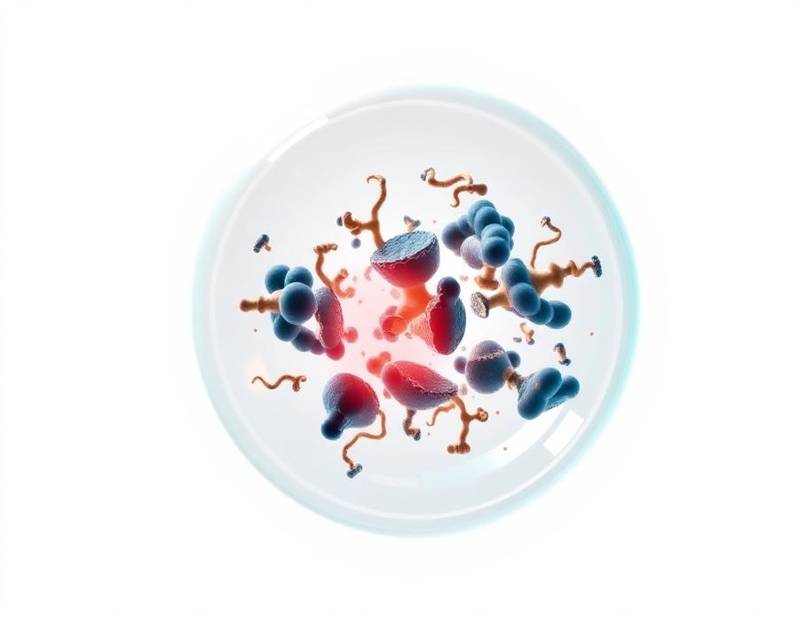 Illustration of fragmented mitochondria with disrupted cristae inside a cell