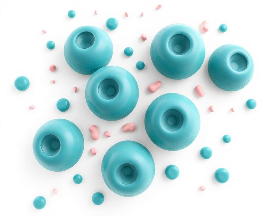 Illustration of beta cells shrinking and fragmenting into apoptotic bodies